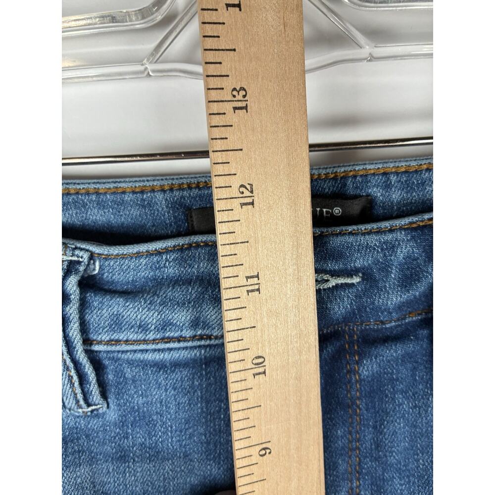Judy Blue Womens 11 30 Short Slim Boot Cut Jeans High Rise Raw Hem Medium Wash - Picture 7 of 10